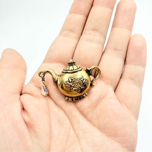 Vintage Gold Tone Hummingbird Cruise Ship Teapot Scarecrow Angel Pin Lots - Picture 8 of 10